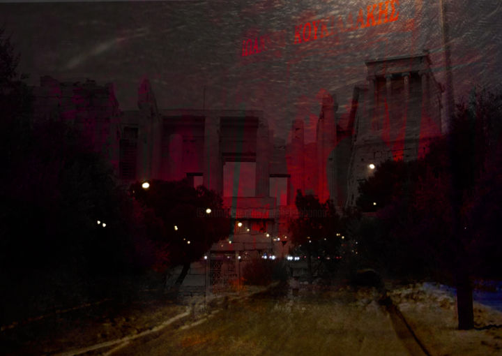 Digital Arts titled "akropoli athens" by Michel Tabanou, Original Artwork, Digital Painting