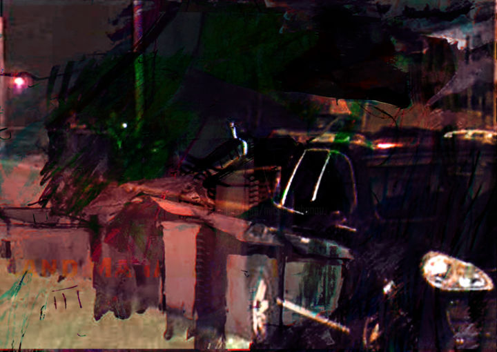 Digital Arts titled "De Kooning driving…" by Michel Tabanou, Original Artwork, Digital Painting