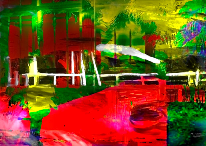 Arts numériques intitulée "Majunga le jardin d…" par Michel Tabanou, Œuvre d'art originale, Peinture numérique