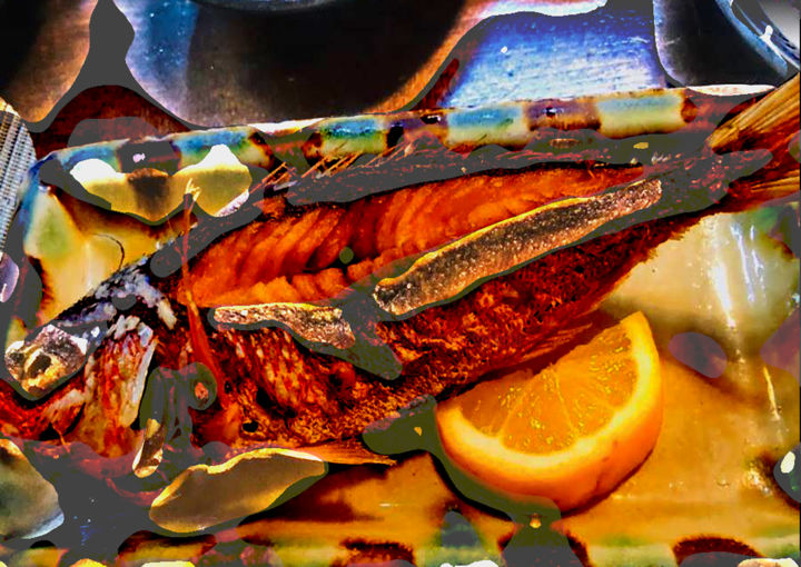 Digital Arts titled "okinawa's fish" by Michel Tabanou, Original Artwork, Digital Painting