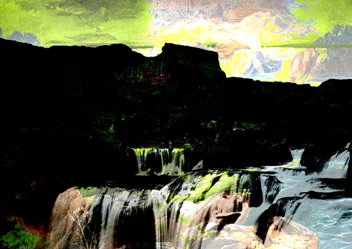 Digital Arts titled "Great falls of Snak…" by Michel Tabanou, Original Artwork, Digital Painting