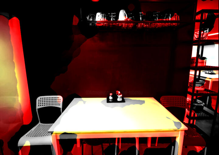 Digital Arts με τίτλο "breakfast area" από Michel Tabanou, Αυθεντικά έργα τέχνης, Ψηφιακή ζωγραφική
