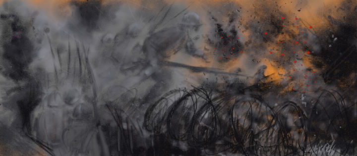 Arts numériques intitulée "apocalypse-1418-000…" par Michel Thiery (By Daesyl arts), Œuvre d'art originale, Peinture numériq…