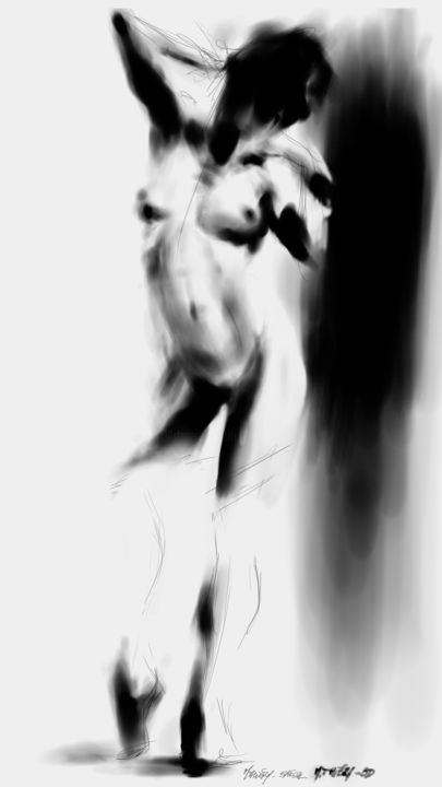 Digital Arts titled "Sumi dance series" by Michel Thiery (By Daesyl arts), Original Artwork, Digital Painting