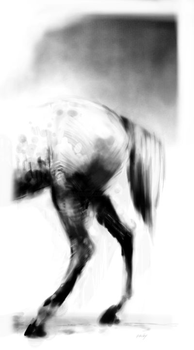 Digital Arts titled "Horse 17 Pegasus Dy…" by Michel Thiery (By Daesyl arts), Original Artwork, Digital Painting