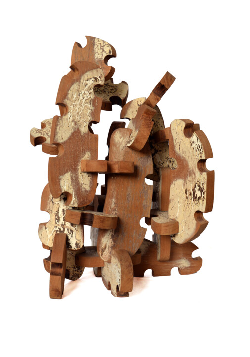 Sculpture titled "Sinapsis" by Michel V. Meulenert (Meulenert), Original Artwork, Wood