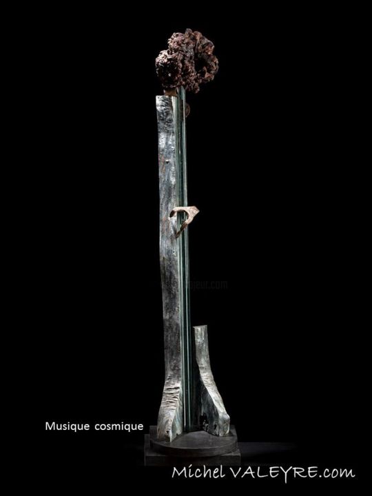 Scultura intitolato "musique-cosmique.jpg" da Michel Valeyre, Opera d'arte originale, Vetro