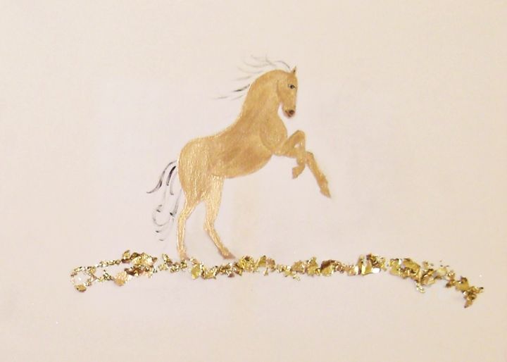Peinture intitulée "Golden" par Michela Curtis, Œuvre d'art originale, Acrylique