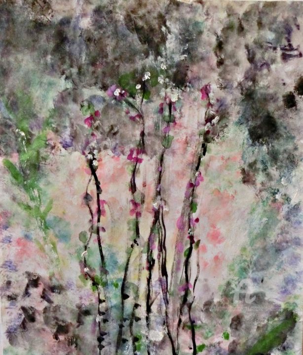 Painting titled "The Vine" by Michela Curtis, Original Artwork, Watercolor