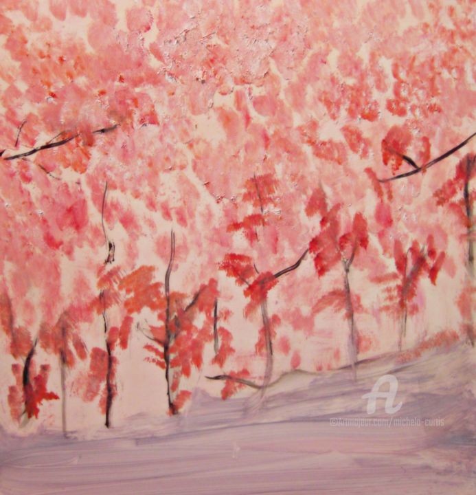 Painting titled "The Orchard" by Michela Curtis, Original Artwork, Oil