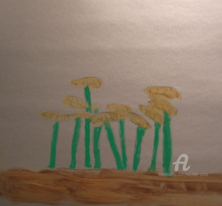 Pittura intitolato "Mushrooms" da Michela Curtis, Opera d'arte originale, Olio