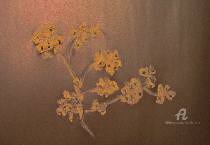 Painting titled "Silver Flowering" by Michela Curtis, Original Artwork, Acrylic