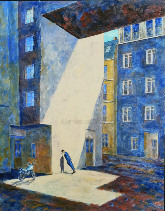 Painting titled "2ème vague y a pas…" by Michel Adam, Original Artwork, Acrylic
