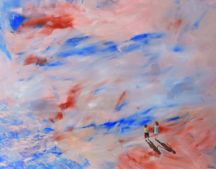 Peinture intitulée "Horizon..." par Michel Adam, Œuvre d'art originale, Acrylique