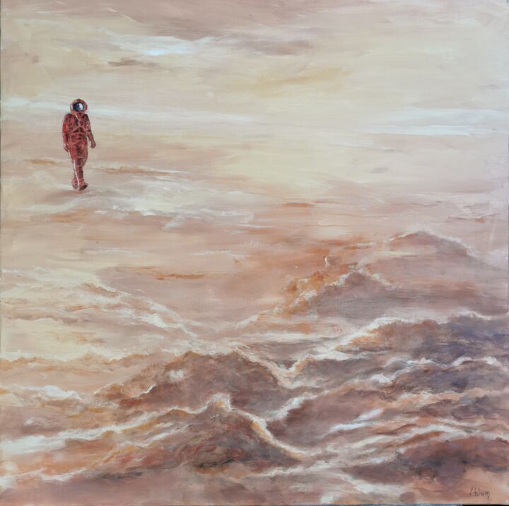 Peinture intitulée "Respire en Mars" par Michel Adam, Œuvre d'art originale, Acrylique