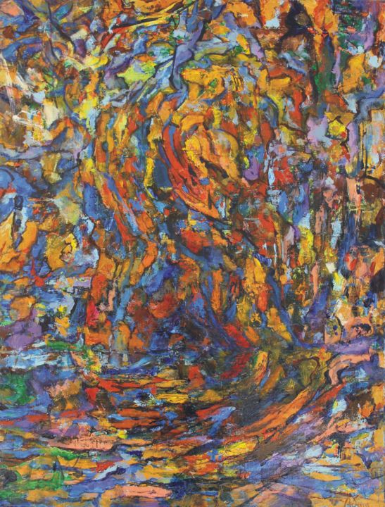 Painting titled "Emergences" by Michel Adam, Original Artwork, Acrylic