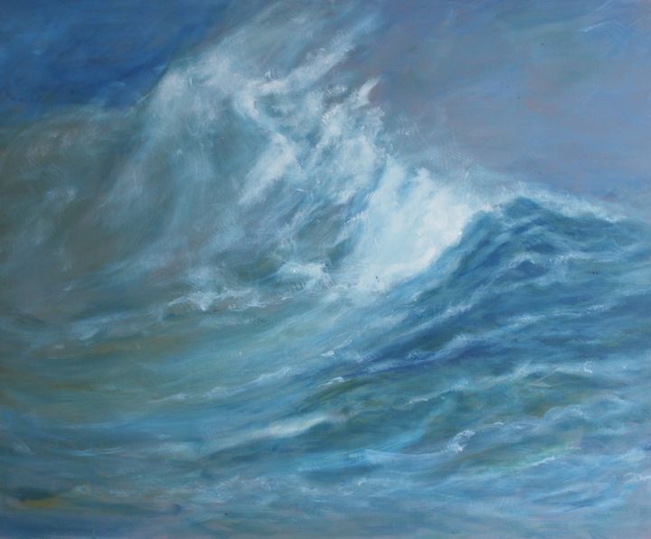 Painting titled "Haute-mer" by Michel Adam, Original Artwork, Acrylic
