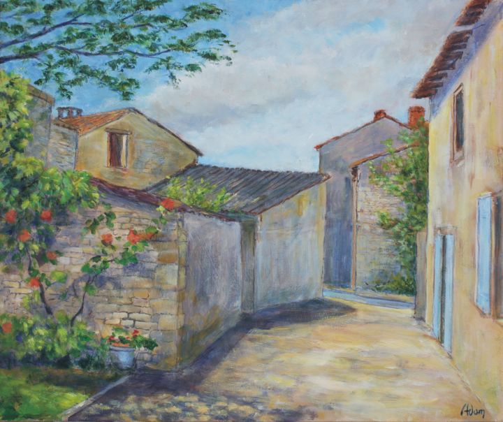 Painting titled "Chez Anne-marie" by Michel Adam, Original Artwork, Acrylic
