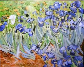 Peinture intitulée "Les Iris. Copie d'a…" par Michel-Ange Médina, Œuvre d'art originale