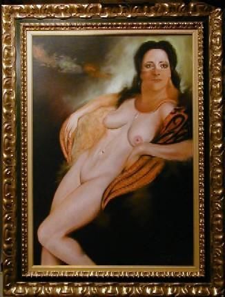 Painting titled "Nu de femme arabe" by Michel-Ange Médina, Original Artwork