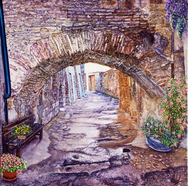 Painting titled "Arco Basso" by Michelangelo Rossi, Original Artwork, Oil