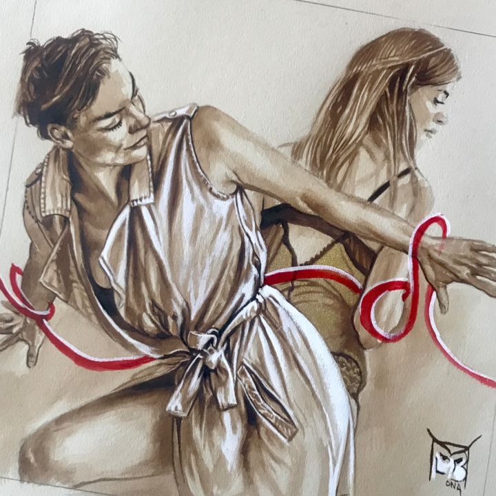 Disegno intitolato "41" da Michel Bona, Opera d'arte originale, Inchiostro