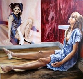 Painting titled "Miroir" by Michel Bona, Original Artwork