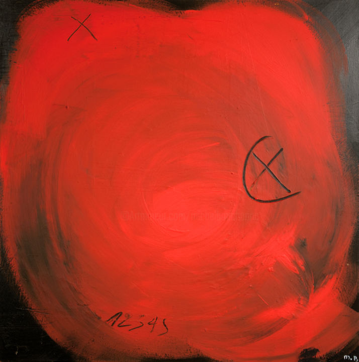 Peinture intitulée "Rouge" par Michel Boucharinc, Œuvre d'art originale, Acrylique Monté sur Châssis en bois