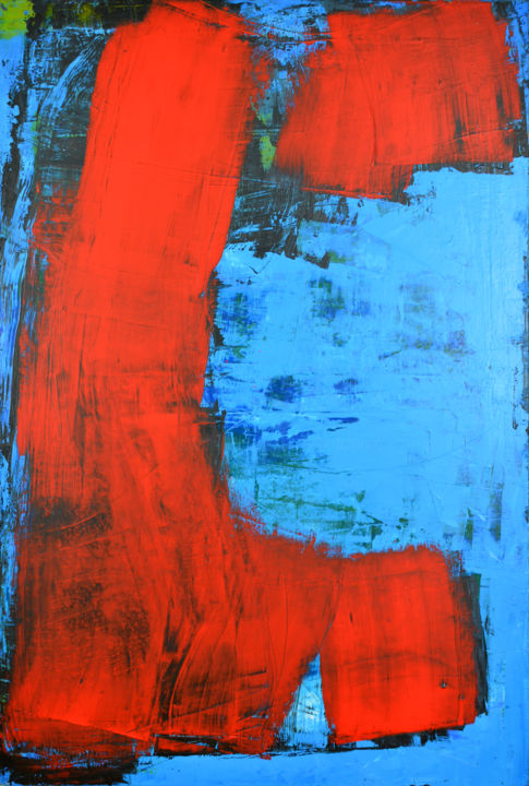 Painting titled "Mouvement N° 1" by Michel Boucharinc, Original Artwork, Acrylic Mounted on Wood Stretcher frame