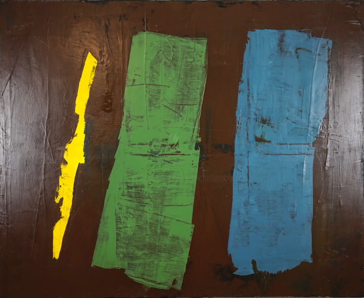 Painting titled "Form N°1 - 3 couleu…" by Michel Boucharinc, Original Artwork, Acrylic Mounted on Wood Stretcher frame