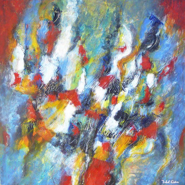 Painting titled "Fragrance Millefiori" by Michel Cabon, Original Artwork