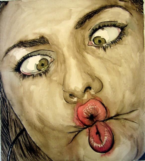 Mme CULDEPOULE - Painting, 50x65 cm ©2008 by Michel Cendra-Terrassa -