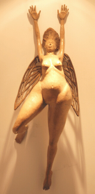 Sculpture titled "et l'ange devint fe…" by Micheldejos, Original Artwork