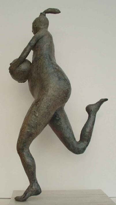 Sculpture intitulée "voleuse de pasteque…" par Micheldejos, Œuvre d'art originale
