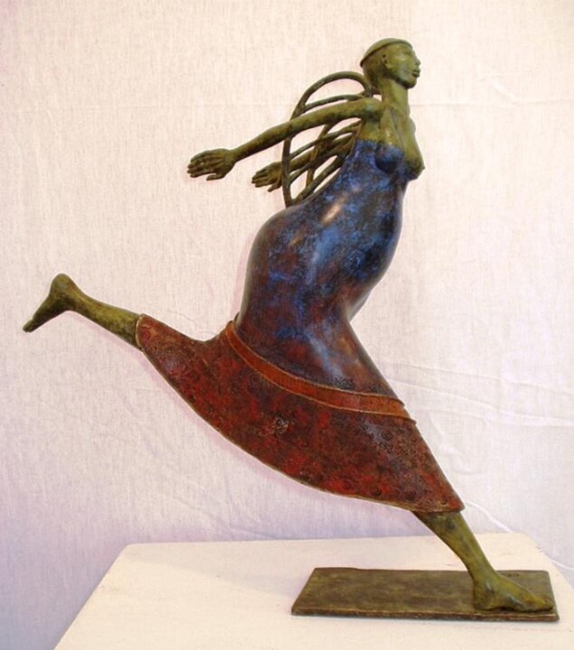 Sculpture titled "Ange s'envolant" by Micheldejos, Original Artwork