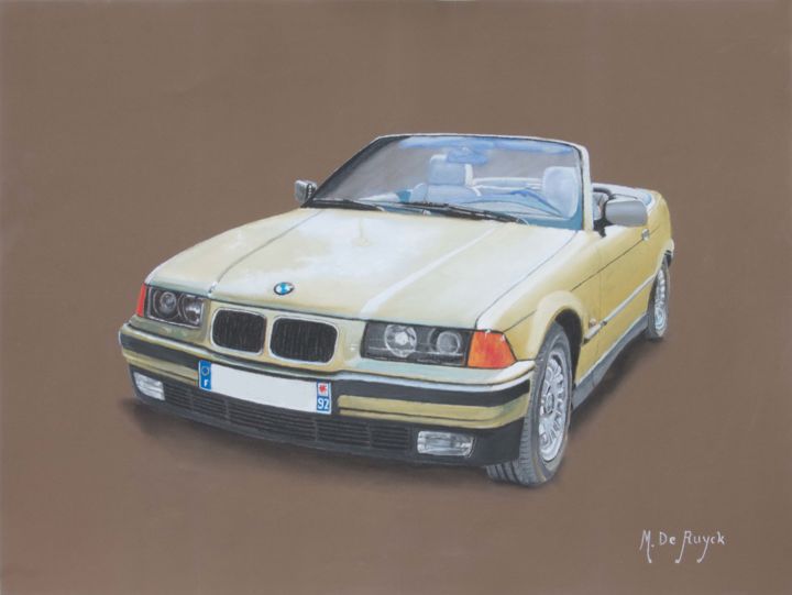 Peinture intitulée "BMW 320 i" par Michel De Ruyck, Œuvre d'art originale, Pastel
