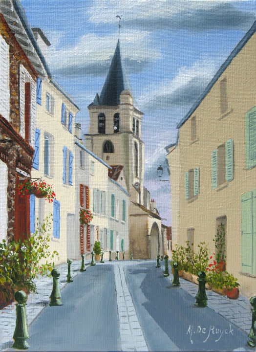 Painting titled "Andrésy - rue de l'…" by Michel De Ruyck, Original Artwork