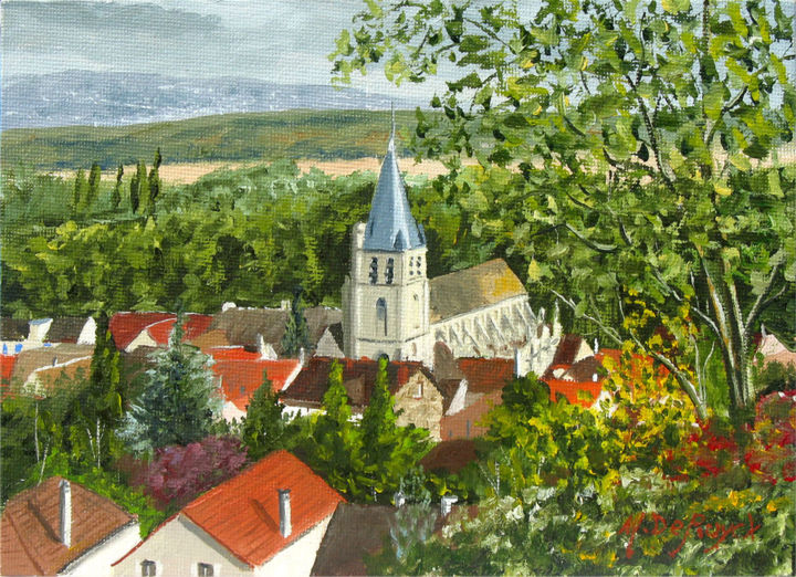 Painting titled "Andrésy vue de l'av…" by Michel De Ruyck, Original Artwork