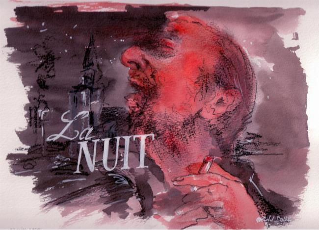 Painting titled "La nuit" by Michel Dolias, Original Artwork