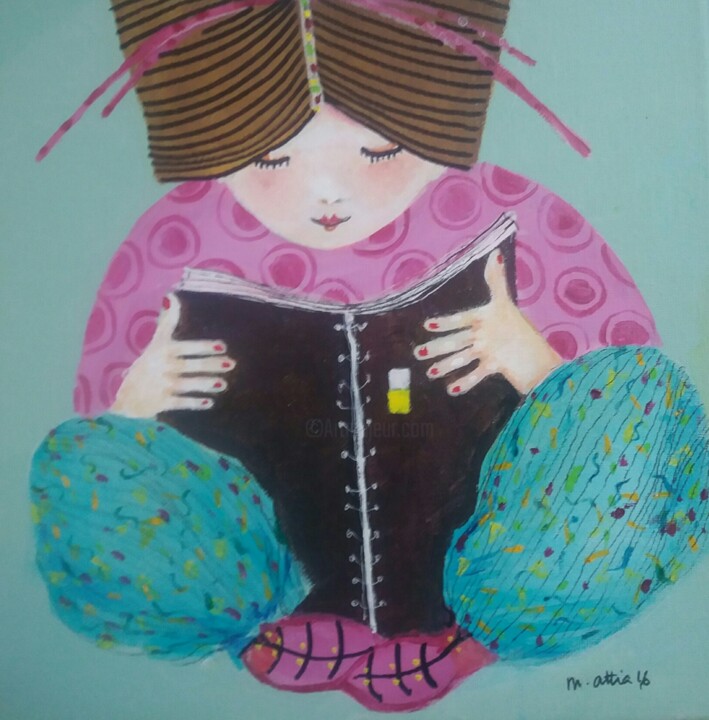 Painting titled "Japonaise, série Le…" by Michèle Attia, Original Artwork, Acrylic