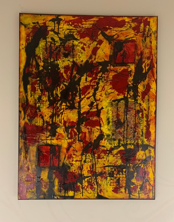 Painting titled "Kasai" by Michele Barthe, Original Artwork, Acrylic Mounted on Wood Stretcher frame
