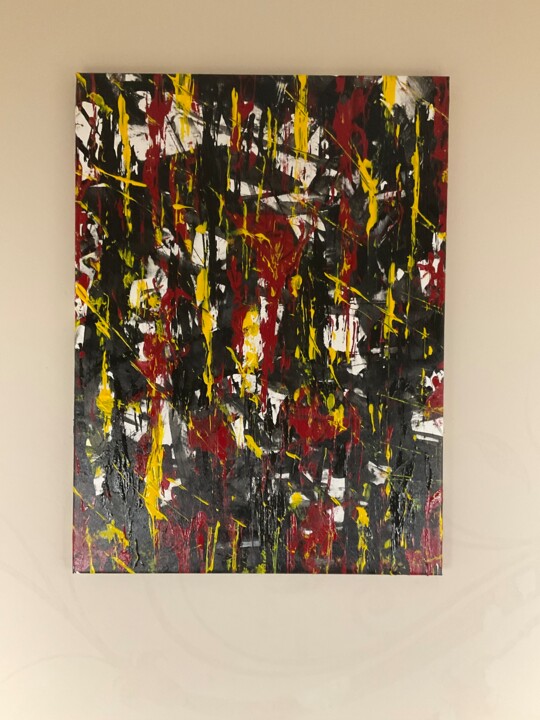Картина под названием "Kuroki" - Michele Barthe, Подлинное произведение искусства, Акрил Установлен на Деревянная рама для н…