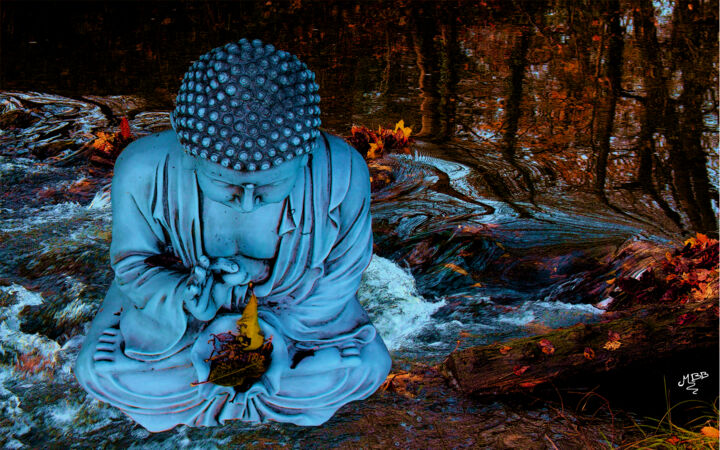 Photographie intitulée "Eau en Zen attitude" par Michèle Baylet-Brunet, Œuvre d'art originale, Photographie numérique