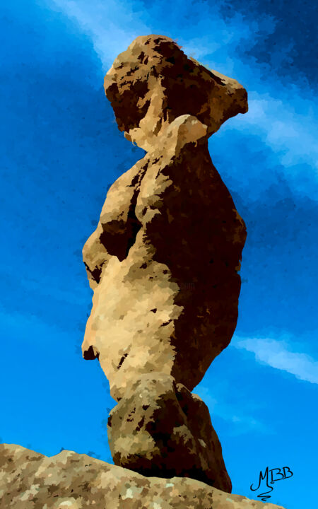 Photography titled "Stone stacking" by Michèle Baylet-Brunet, Original Artwork, Digital Painting Mounted on Aluminium