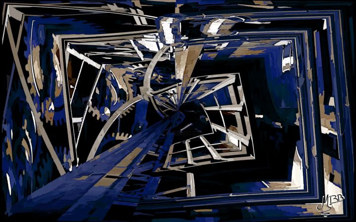 Arts numériques intitulée "Confusion vertigine…" par Michèle Baylet-Brunet, Œuvre d'art originale, Peinture numérique Monté…