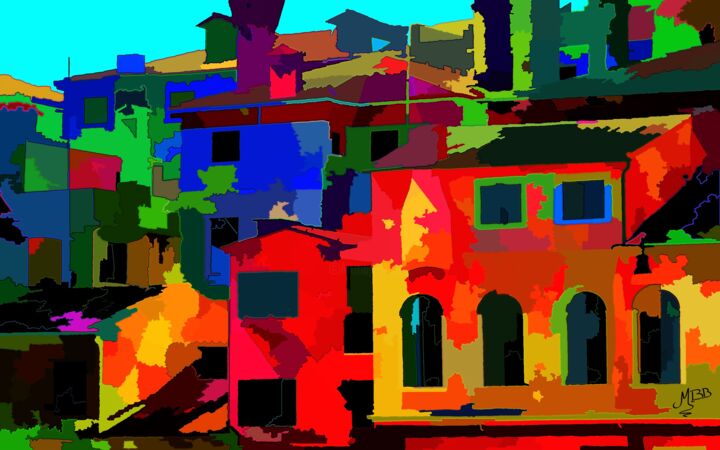 Arts numériques intitulée "Tout en couleur" par Michèle Baylet-Brunet, Œuvre d'art originale, Peinture numérique Monté sur A…