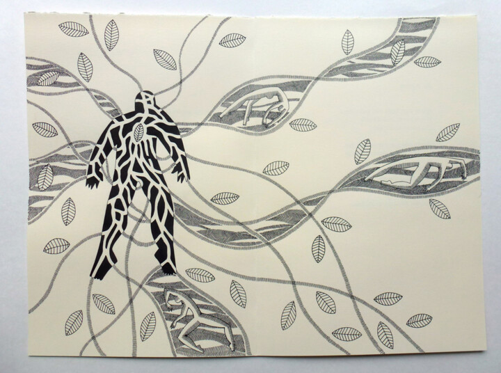 Dibujo titulada "Dessin12" por Michèle Caranove, Obra de arte original, Tinta