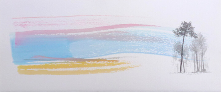 Картина под названием "Ciel perdu 3" - Michèle Caranove, Подлинное произведение искусства, Чернила