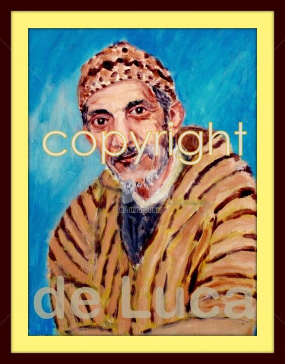 Pintura intitulada "Mohamed "Tapis" Fon…" por Michele De Luca, Obras de arte originais, Óleo