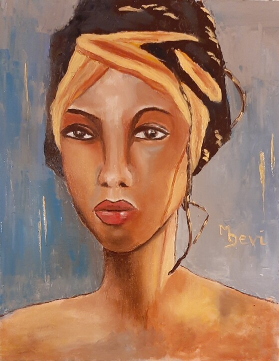Pittura intitolato "L'AFRICAINE" da Michele Devinante, Opera d'arte originale, Olio